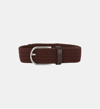 Ceinture Bidio Elastique toile tressée - Galeries Lafayette - Marron