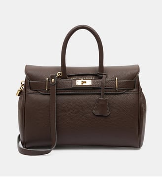 Sac cabas Pyla Romy cuir graine ou façon croco - Mac Douglas - Marron