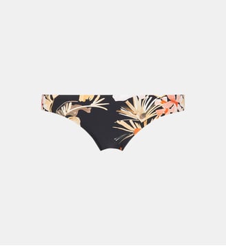 Culotte de bain fleurs nylon recyclé mélangé - Seafolly - Noir et orange