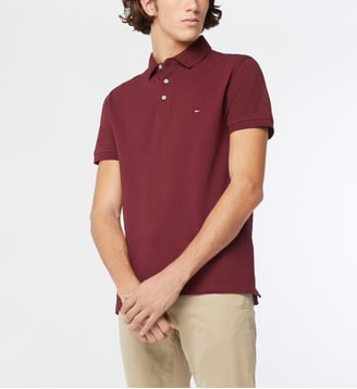 Polo slim 1985 en coton piqué - Tommy Hilfiger - Lie de vin