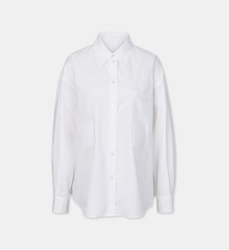 Chemise oversize structurée scratchs coton popeline - 18crr81 Cerruti - Blanc