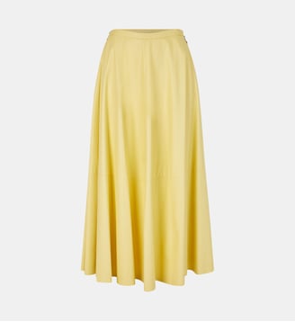 Jupe longue évasée enduite zip - 18crr81 Cerruti - Jaune