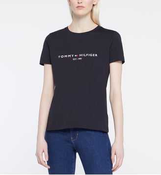 T-shirt droit griffe coton organique Tommy Hilfiger