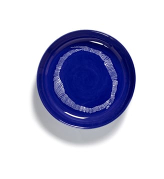 Assiette haute Feast par Ottolenghi grès lapis lazuli/blanc Ø22 cm - Serax - Bleu et blanc