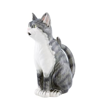 Pichet Chat faïence 120 cl - Bordallo Pinheiro - Gris et blanc