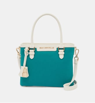 Sac à main Laurene Fantasia toile - Mac Douglas - Bleu turquoise