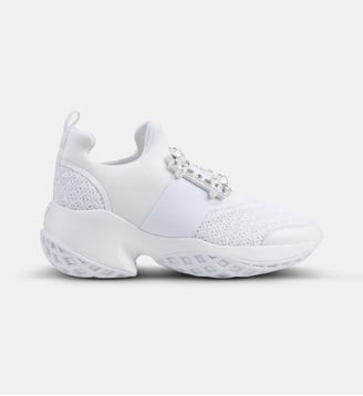 Baskets basses Viv Run boucle strass - Roger Vivier - Blanc