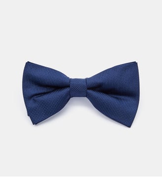 Nœud papillon Hisoie texturé soie - Galeries Lafayette - Bleu marine