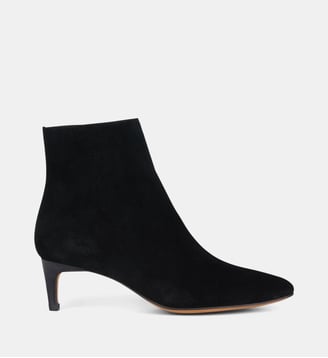 Bottines effet velours en cuir - Anthology Paris - Noir