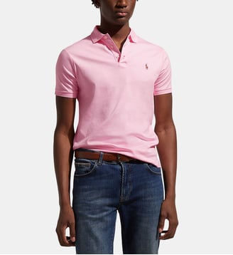 Polo ajusté coton pima - Polo Ralph Lauren - Rose poudré