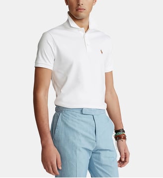 Polo slim coton piqué signature - Polo Ralph Lauren - Blanc