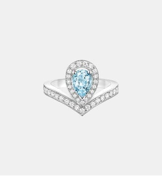 Bague en or blanc aigue marine et diamants - Chaumet - Argent