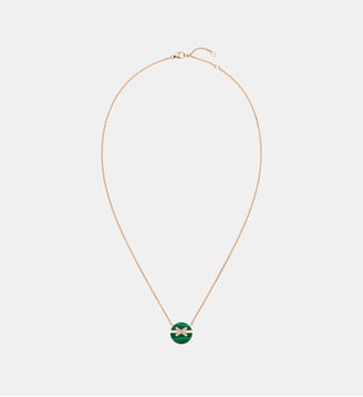 Pendentif en or rose malachite et diamants - Chaumet - Or rose
