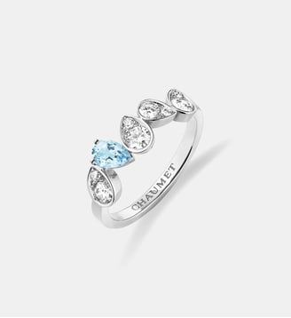 Bague en or blanc aigue marine et diamants - Chaumet - Argent