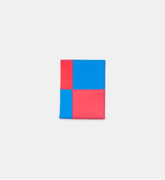 Porte-cartes SA0641FS damier cuir - Comme des Garçons WALLETS - Bleu et rose
