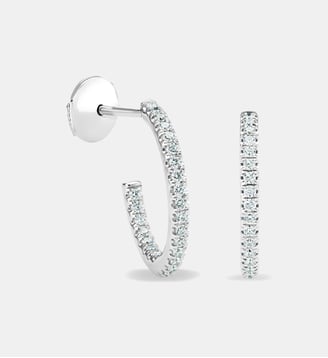 Créoles Small en or blanc et diamants - De Beers London - Argent