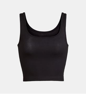 Débardeur crop Tank Cotton Rib - Skims - Noir