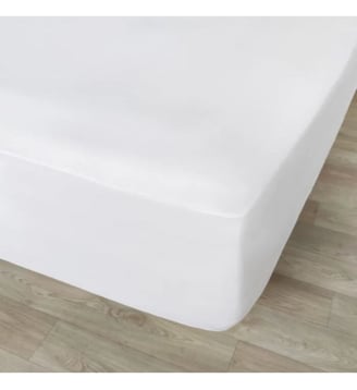 Drap housse de protection en molleton de coton blanc - Lasson - Blanc