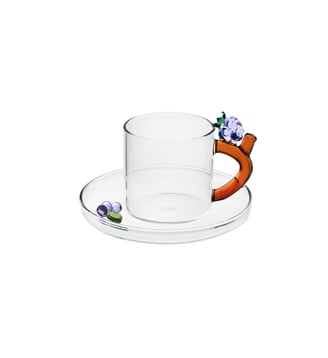 Paire tasse à café Mûre en verre soufflé - Ichendorf Milano - Transparent