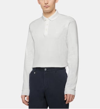 Polo en coton biologique avec logo brodé BOSS