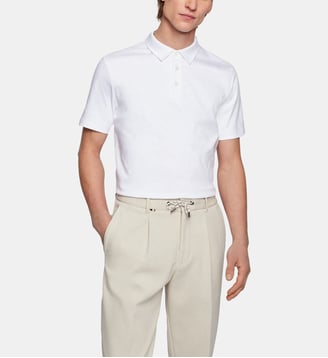 Polo slim en coton bio - BOSS - Blanc