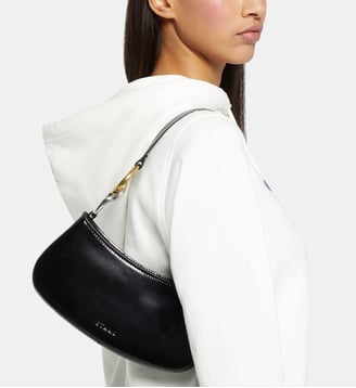 Sac pochette Ollie cuir poli - Staud - Noir