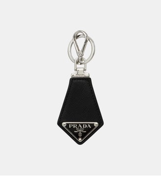 Porte-clés en cuir Saffiano - Prada - Noir