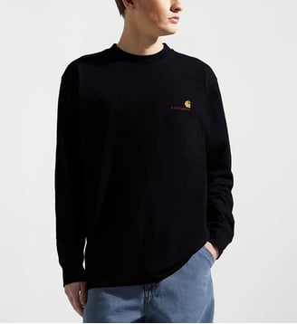 T-shirt manches longues signature coton bio - Carhartt WIP - Noir
