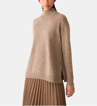 Pull cachemire femme ample - Bompard - Beige foncé