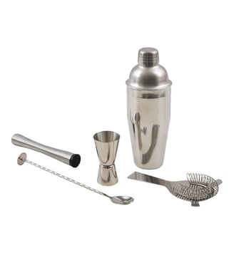 Set à cocktail Cobbler 5 pièces en inox - Point Virgule - Argent