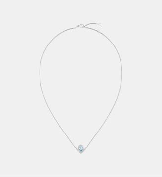 Pendentif en or blanc aigue marine et diamants - Chaumet - Or gris