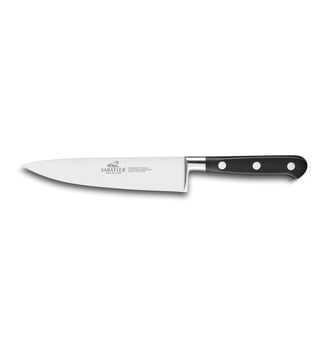 Couteau de cuisine Idéal 15 cm forgé rivets noirs - Dumas Sabatier - Acier et noir