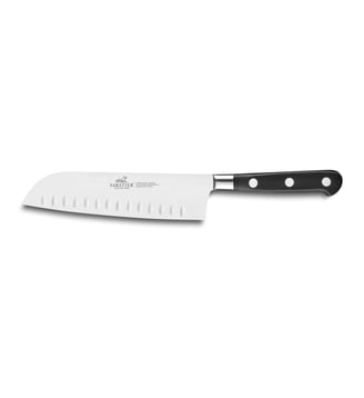 Couteau Santoku alvéolé Idéal 18 cm forgé rivets noirs - Dumas Sabatier - Acier et noir