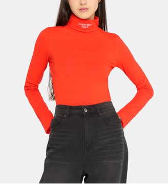 Top col roulé - Calvin Klein - Orange