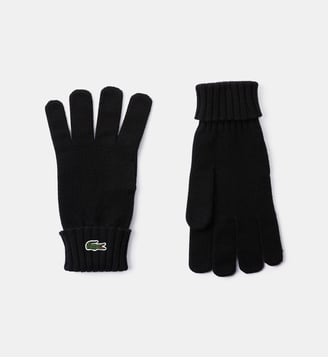 Gants crocodile laine - Lacoste - Noir