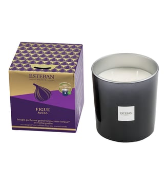 Bougie parfumée rechargeable 450 g - Figue noire - Esteban Paris Parfums - Crème