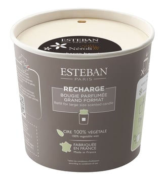 Recharge pour bougie parfumée 450 g - Néroli - Esteban Paris Parfums - Crème