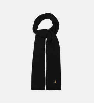 Echarpe en maille Pony laine - Polo Ralph Lauren - Noir