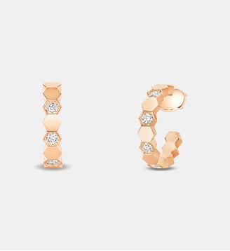 Créoles en or rose et diamants - Chaumet - Or rose brillant