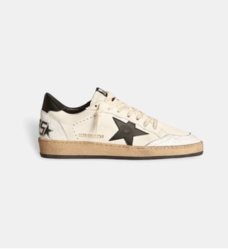 Baskets basses Bal Star en cuir - Golden Goose - Blanc et noir