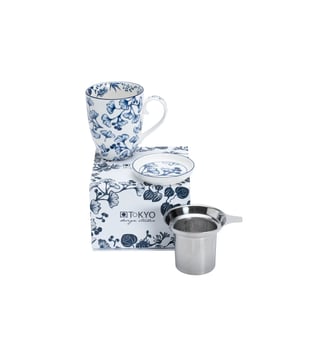 Coffret tisanière - 38 cl - Tokyo Design Studio - Bleu et blanc