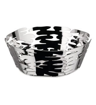Corbeille ronde Ø18 cm BARKET en acier argent - Alessi - Argent