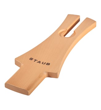 Porte- couvercle en bois pour cocotte - Staub - Brun