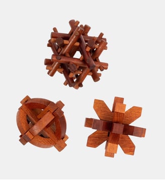 Set de 3 casse-têtes Astronomie Antique en bois - Professor Puzzle - Bois clair