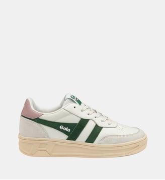 Baskets basses Topsin en cuir - Gola - Blanc et vert