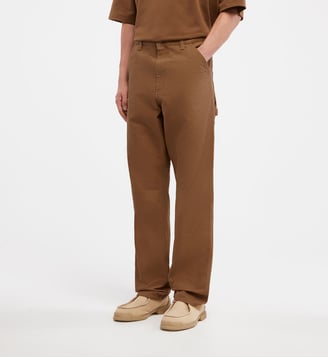 Pantalon droit coton bio - Carhartt WIP - Marron
