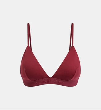 Soutien-gorge triangle de bain stretch griffé - Calvin Klein - Bordeaux
