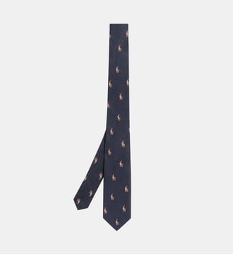 Cravate en soie pony all-over - Polo Ralph Lauren - Bleu marine
