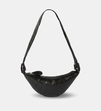 Sac besace Croissant Small en coton enduit - Lemaire - Bleu brut