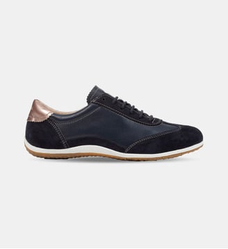 Baskets basses Vega en cuir - Geox - Bleu marine